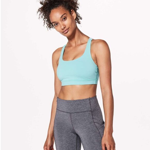 Lululemon Criss Cross Back Bra Mint Aquamarine Light Blue 4 NWOT - Picture 2 of 8